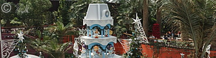Blick in das Zentrum des Flower Dome mit Weihnachtsausstellung