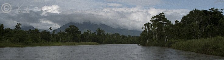 Blick über Ramu River aufs Hochland