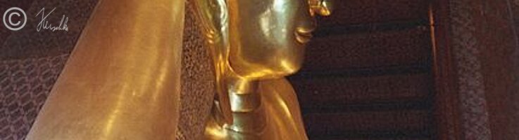 Kopf des liegenden Buddha im Wat Pho